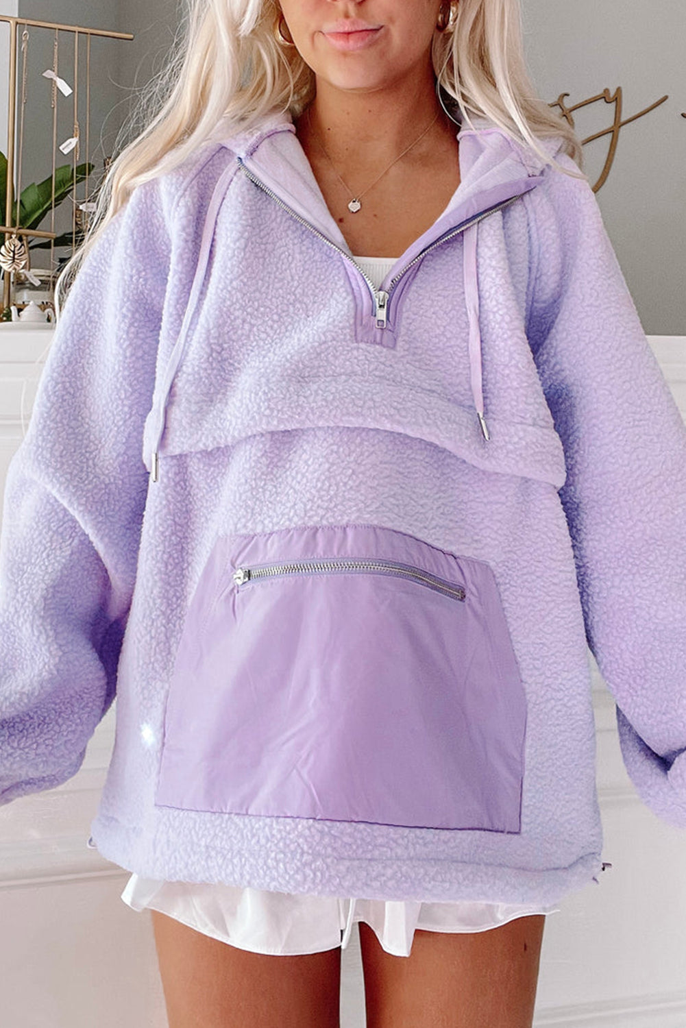 Frosted Lilac Sherpa Hoodie