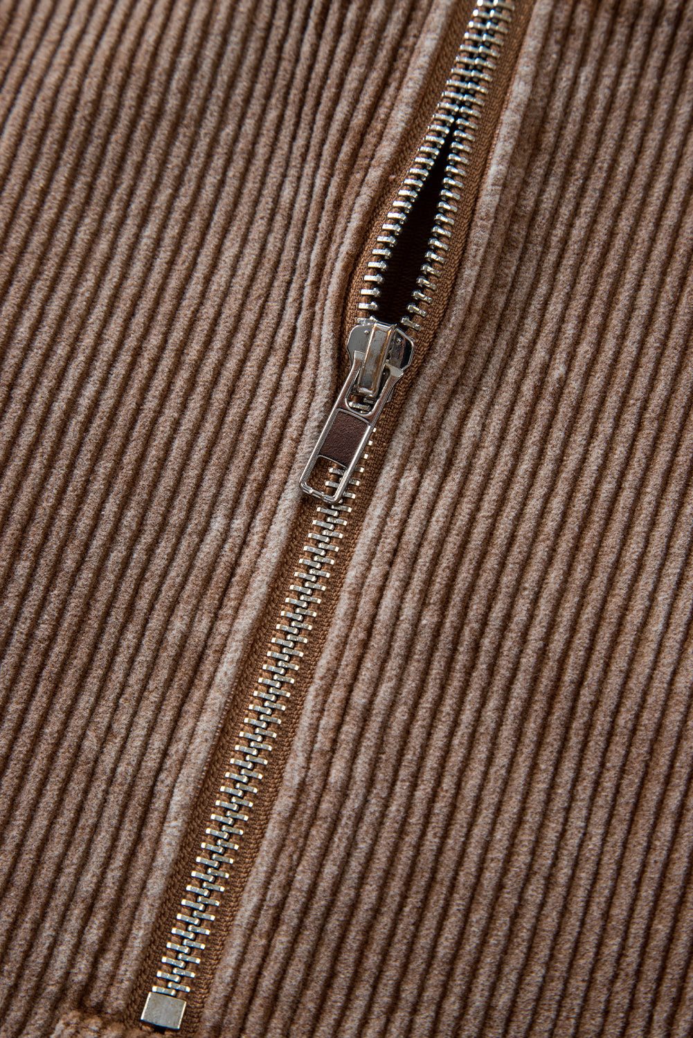 Caramel Corduroy Half-Zip Hoodie