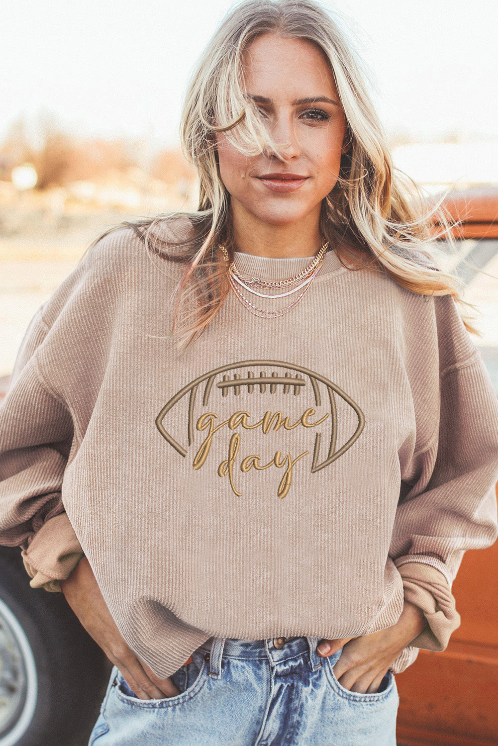 Oversized Game Day Corduroy Sweatshirt