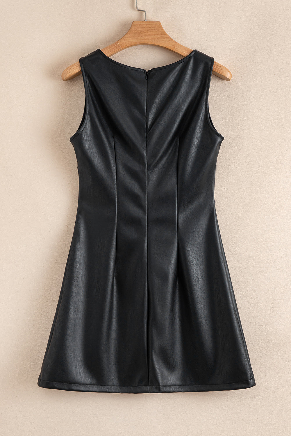 Sleeveless Faux Leather Mini Dress