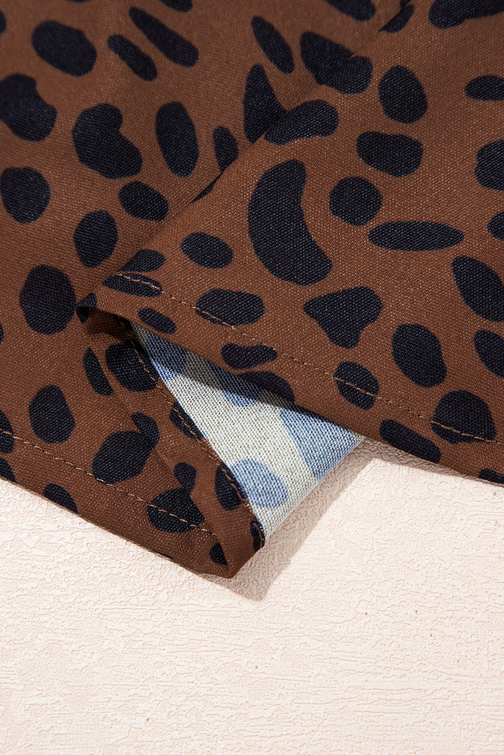 Ruffle Trim Animal Print Blouse
