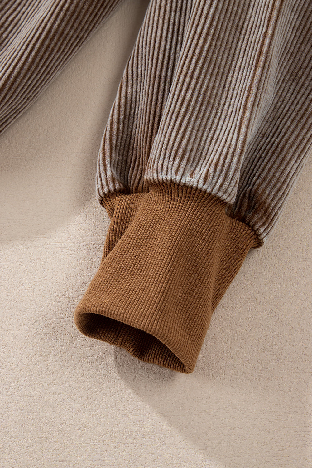 Caramel Corduroy Half-Zip Hoodie