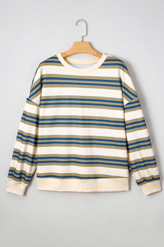 Retro Stripe Crewneck Sweatshirt
