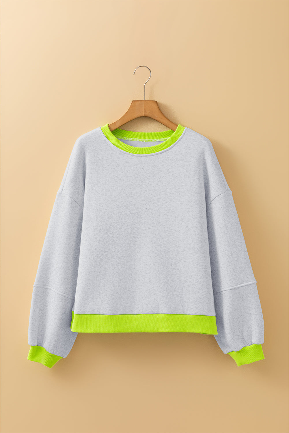 Neon Trim Drop Shoulder Sweatshirt