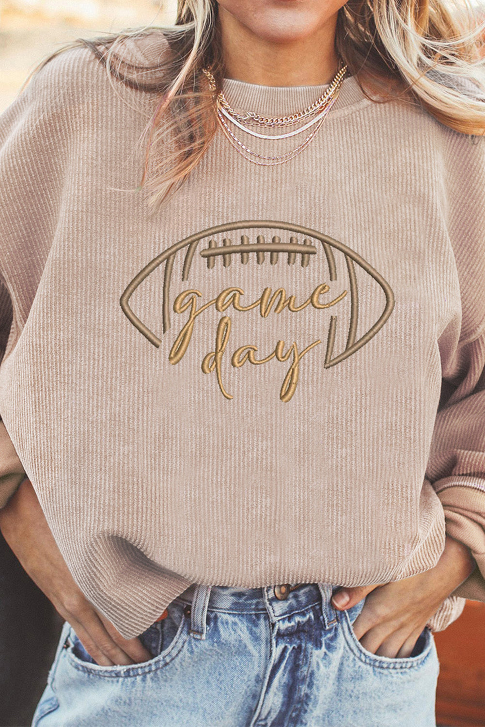 Oversized Game Day Corduroy Sweatshirt