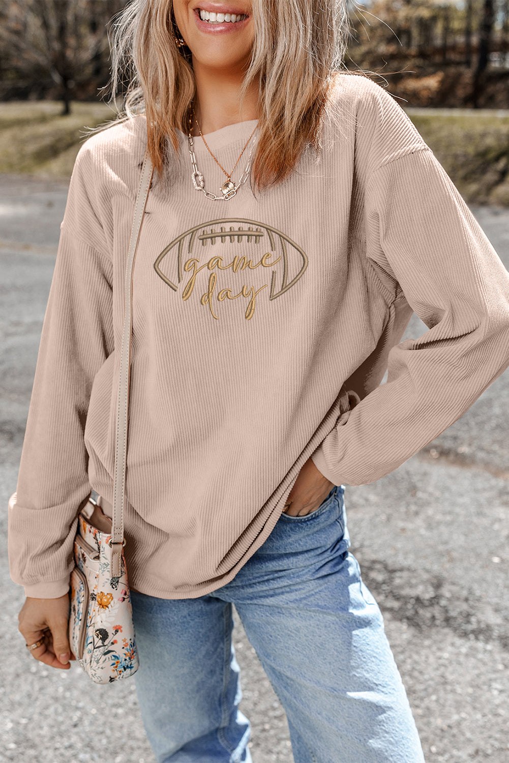 Oversized Game Day Corduroy Sweatshirt