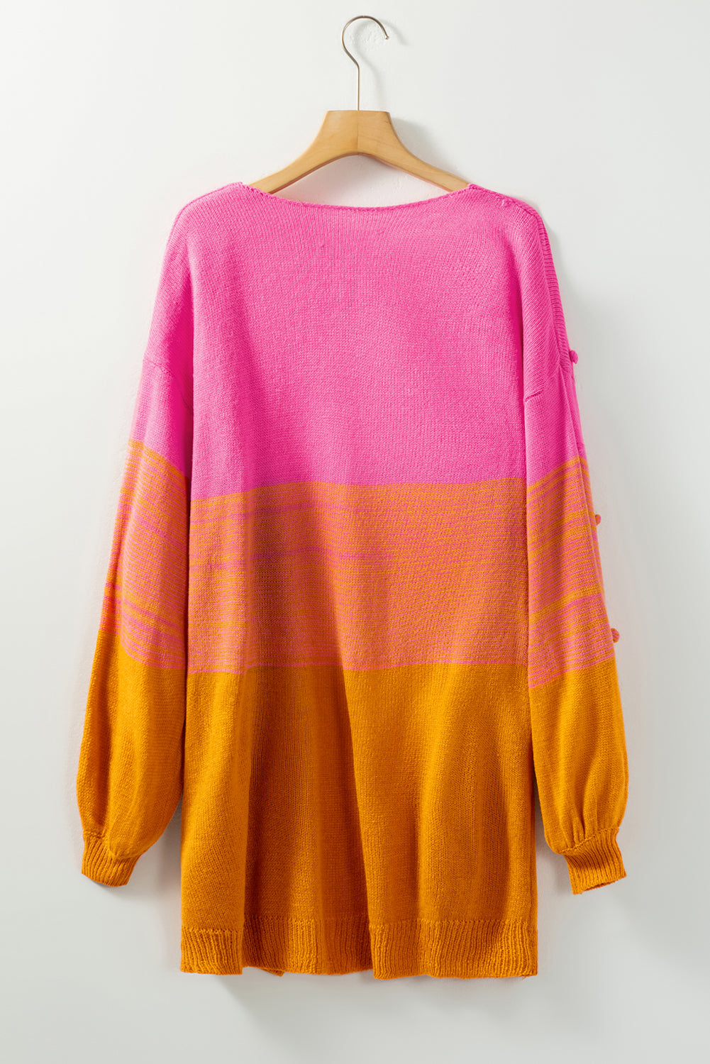 Colorblock Dot Knit Cardigan