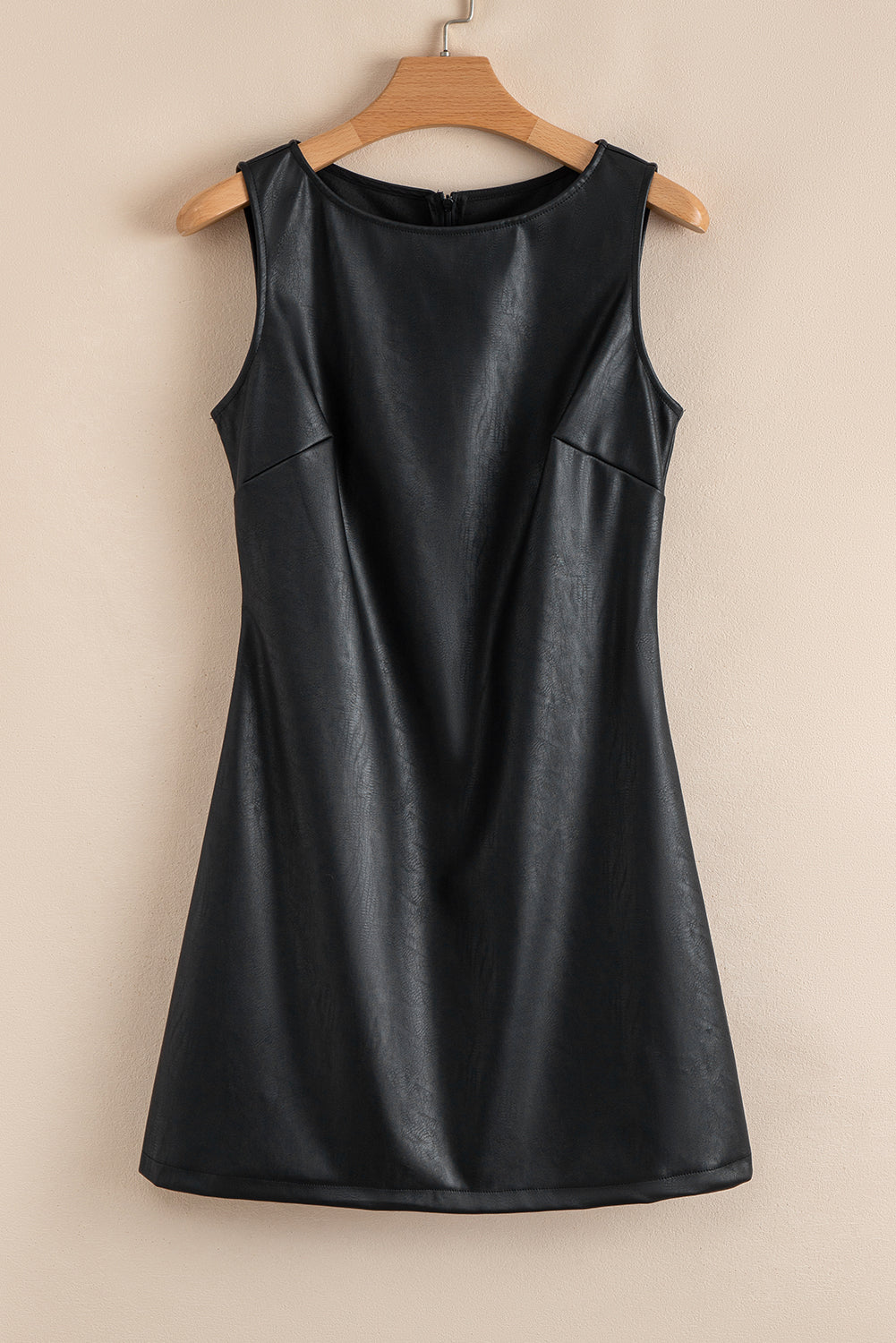 Sleeveless Faux Leather Mini Dress