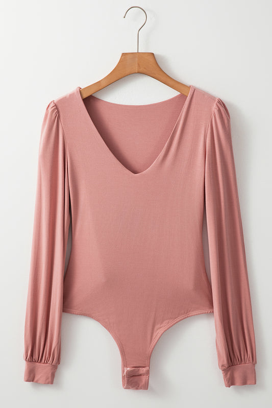 Blush Plunge Long Sleeve Bodysuit