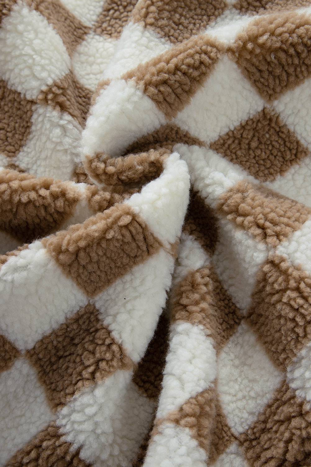 Checkered Sherpa Zip Vest